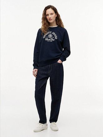 Tommy Hilfiger Ultra High Rise Tapered Mom Jeans With Linen