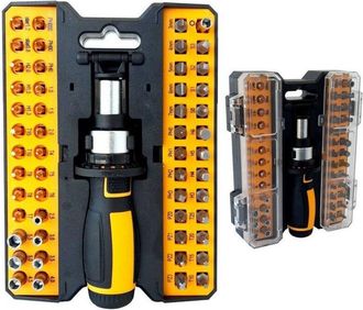 Trade Shop Trade Shop - Set Cacciavite Con Cricchetto 53 Pezzi Inserti Ph Torx Taglio Croce