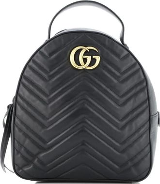 Gucci GG Marmont Matelasse Leather Small backpack - Zwart