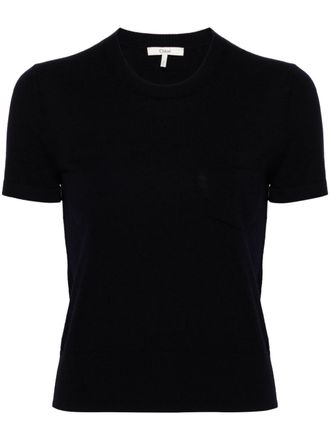 Chlo&eacute; Top con ricamo - Blu