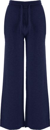 arch4 Navy Drawstring Wide-Leg Cashmere Wide-Leg Pants