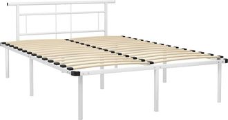 vidaXL Estructura De Cama Sin Colch&oacute;n Metal Blanco 140x200 Cm Vidaxl