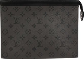 Louis Vuitton Black Gray Monogram Reverse Pochette Pouch (Pre-Owned)