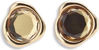 Lelet NY Sloane Crystal Button Earrings in Topaz/Gold at Nordstrom