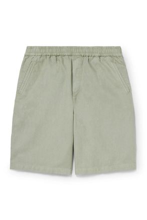 Folk Assembly Straight-Leg Garment-Dyed Cotton and Hemp-Blend Shorts