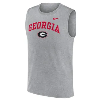 Nike Georgia Primetime Arch Legend Nike Mens Dri-FIT College Muscle Tank Top in Grey | 01B306GNGB-G1M