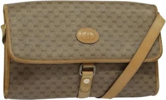Gucci Pre-owned Leather gucci-bags - Dames - Vintage Schoudertas - Beige - ONE Size - Leer - Vintage