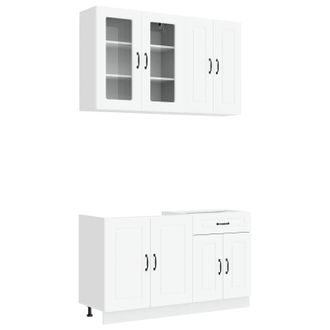 vidaXL Unidad De Cocina Kalmar 4 Uds. Blanco Madera De Ingenier&iacute;a Vidaxl