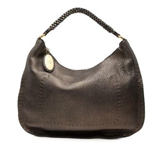Fendi Pre-owned Fendi Metallic Pebbled Leather Selleria Shoulder Bag EAUGGA5JTY2RHOFV