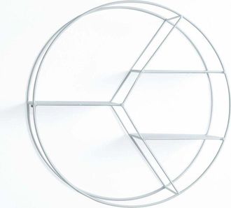 Oresteluchetta Estante De Pared Redondo De Metal Blanco Flake