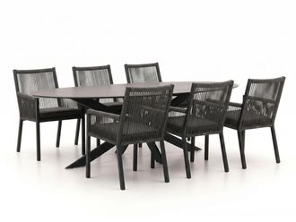 Manifesto Furniture + 15% kassakorting | Manifesto Rivola/Furato ellips 200cm dining tuinset 7-delig