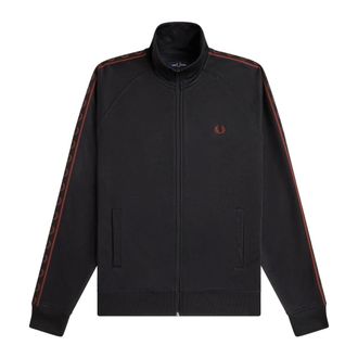 Fred Perry Tricot Track Jacket - Heren - Sweatshirts & Hoodies - Zwart - Maat: 2XL Katoen
