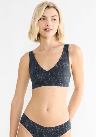 sloggi Bralette SLOGGI ZERO Feel 2.0, Damen, Gr. XXL, N-Gr, schwarz combination, Single Jersey, Obermaterial: 76% Polyamid, 24% Elasthan, BHs Bralette, nahtl