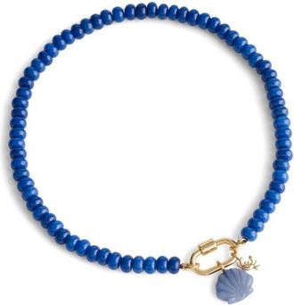 Madewell Semiprecious Bead Carabiner Charm Necklace in Lapis at Nordstrom