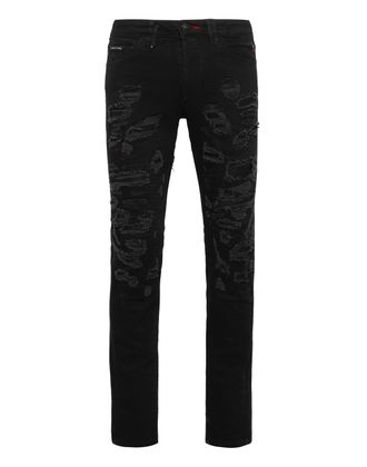Philipp Plein Denim Super Straight Cut Destroyed