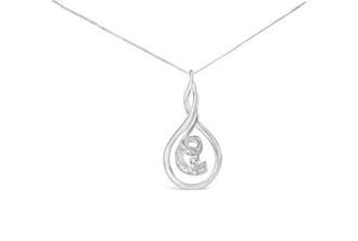 House of Brilliance Espira 10K White Gold 1/8 cttw Round Cut Diamond Layered Spiral Pendant Necklace at Nordstrom
