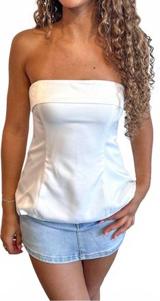 Cotton Candy L.A. Dream Strapless Top In White