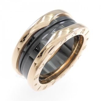 Bulgari Pink Gold Black Pink Gold (18K) Ceramic Band Ring (Pre-Owned)