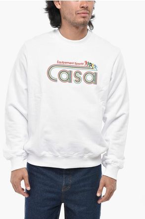 Casablanca Garment-Dyed Cotton Crewneck Sweatshirt EQUIPEMENT SPORTIF size Xs