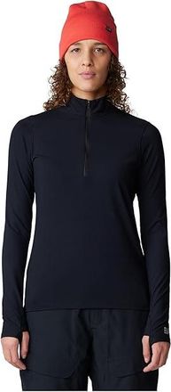 Mountain Hardwear Butter Uptm 1/2 Zip Womens Clothing Black : LG, Polyester