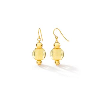 Gold & Honey Womens Bead Drop Earrings In Yellow