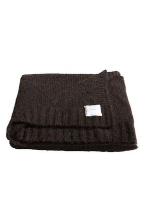 Calvin Klein Home Sweater Knit Throw Blanket in Medium Brown at Nordstrom