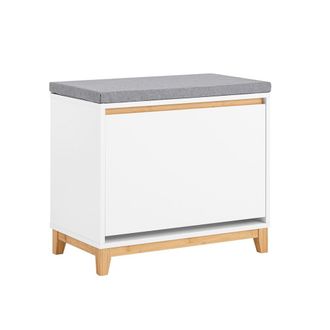 SoBuy Sobuy Fsr191-wn Banco Zapatero Mueble Para Pasillo Con 1 Hoja Abatible Y 1 Coj&iacute;n L60xp34xh55 Cm