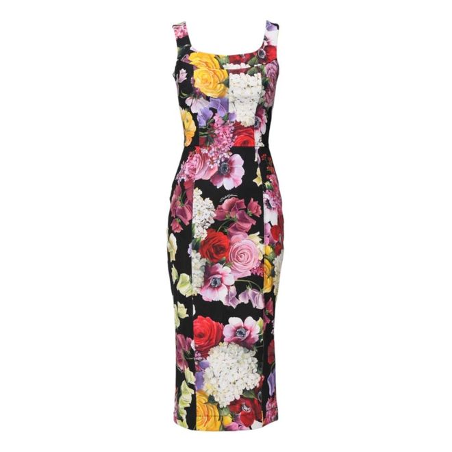 Multicolor Floral Patchwork Sheath Dress