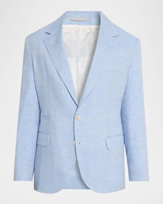 Brunello Cucinelli Mens Linen and Virgin Wool Two-Button Blazer