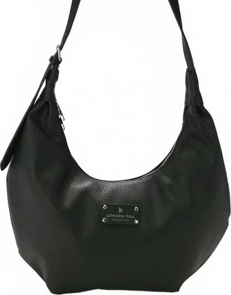 London Fog Womens Slouchy Crescent Hobo Bag In Black