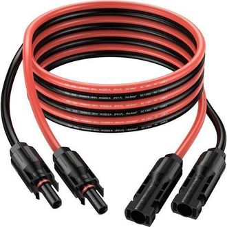 OEM Cables De Extensi&oacute;n De 6 M, 2x4 Mm&sup2;/12 Awg Para Paneles Solares Fotovoltaicos Con Protecci&oacute;n Ip68 Contra El Agua, Con Conectores Hembra Y Macho En El 