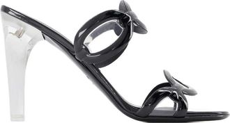 Valentino Womens Strappy Chain-Link Design Sandals Black Others