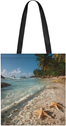 Generic Beach Starfish Wave Seawaves Tote Bag for Women Men Shoulder Bags Purses Pouch Handbags