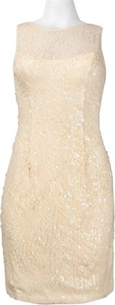 Sue Wong Sleeveless Bateau Neckline Sequin Dress In White