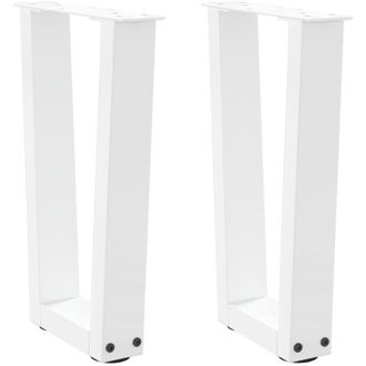 vidaXL Patas Para Mesa De Centro En Forma De V (2 Unidades), Color Blanco, 28 X (42-43,3) Cm, Acero Vidaxl