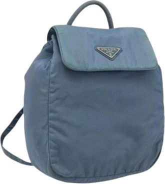 Prada Pre-owned Backpacks, female, Blue, Size: ONE SIZE Pre-owned Vintage Nylon Backpack