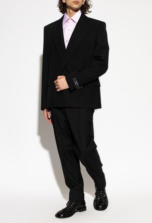 Balmain Double-breasted Blazer With Double Vent, Mens, Black