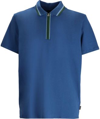 Paul Smith Polo con mezza zip - Blu