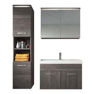 Badplaats Badplaats - Mobile da bagno Paso 80cm Rovere Grigio - armadio mobiletto lavabo