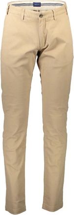 GANT Klassieke Slim Fit Beige Katoenen Broek - Heren - Chinos - Beige - W30 L34 - Katoen - Broeken