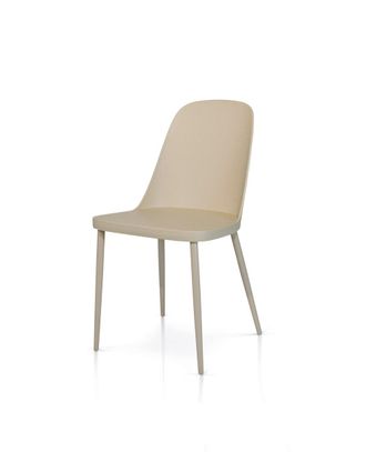 Konte Design Juego de 4 sillas gris paloma con asiento de polipropileno