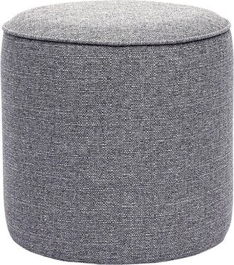 Miliboo Puf Redondo En Tela Gris Claro D40 Cm Paul