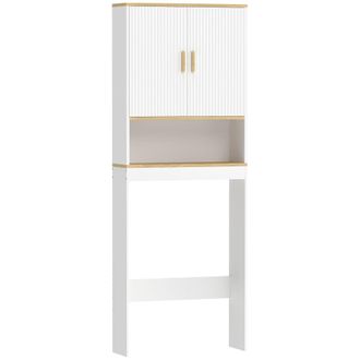 HOMCOM Estanter&iacute;a sobre inodoro 64x20x170.5 cm blanco