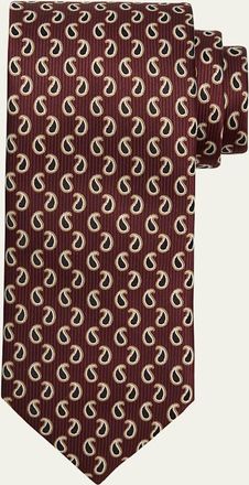 Brioni Mens Micro-Paisley Jacquard Silk Tie