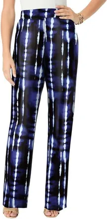 Roaman's Ultra Drape Pull On Pant in Navy Variegated Tie Dye at Nordstrom, Size Medium