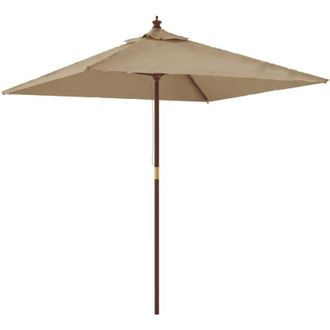 vidaXL Sombrilla De Jard&iacute;n Poste De Madera Gris Taup&eacute; 198x198x231 Cm Vidaxl