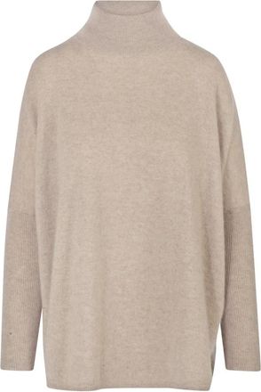 Absolut Cashmere Kasjmier Coltrui Poncho Trui - Dames - Cashmere truien - Geel - S - Kasjmier - Truien & Vesten