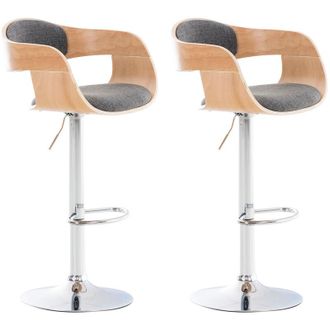 Clp Clp - Set De 2 Taburetes Kingston En Tela Natural/gris Claro