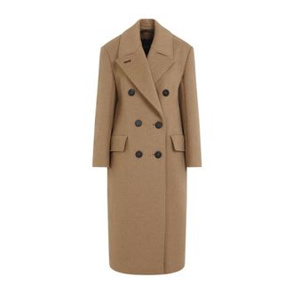 Max Mara Double-Breasted Coats, female, Beige, Size: XS Luxurious Nude Neutrals Winter Coat