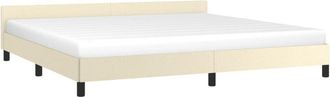 vidaXL Vidaxl - Estructura De Cama Con Cabecero Sin Colch&oacute;n Crema 200x200 Cm